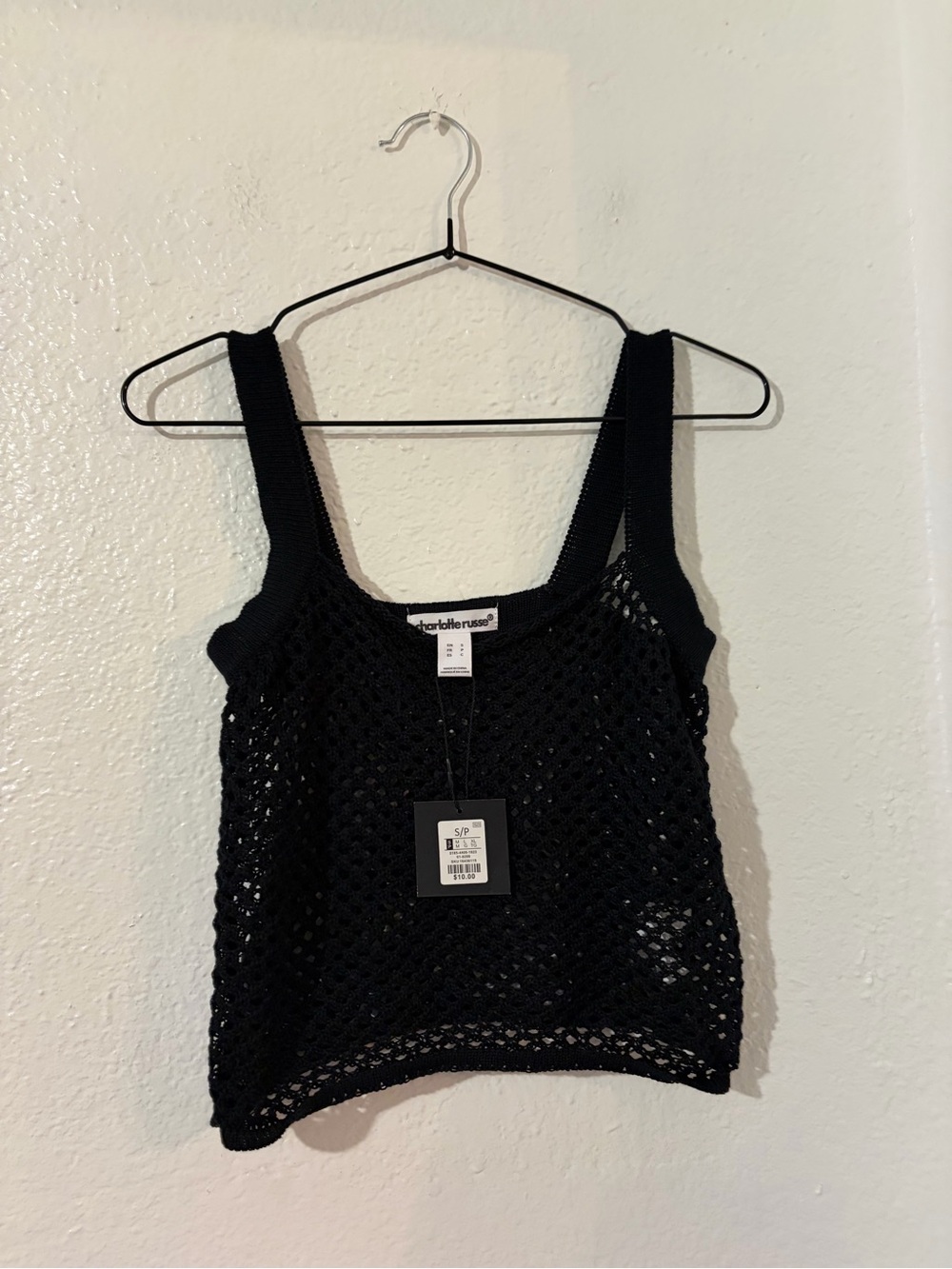 Charlotte Russe Black Crochet Tank Top